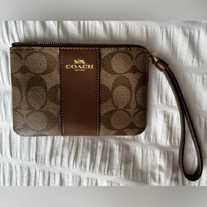 Coach Signature Brown Wristlet